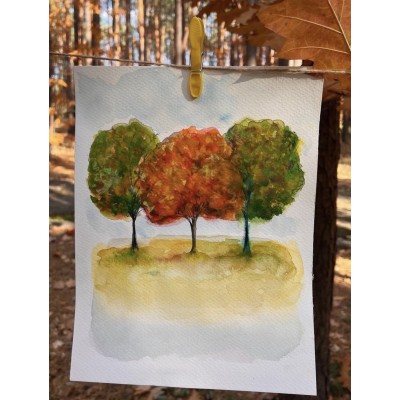 “Autumn Park” – Original Watercolor by Marina Stognieva